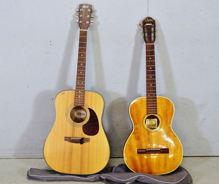 2 st akustiska gitarrer, Bjärton & Cort
