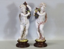 1 par figuriner, "Gossar med druvor" Italien, 1900-tal