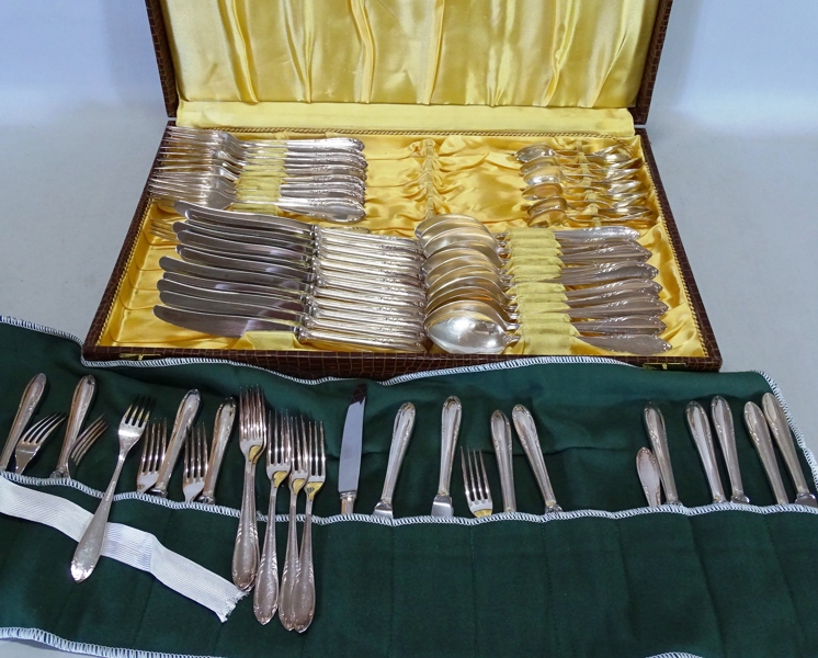 Bestickservis "Slottsbarock" CGH, silver, 1950-70-tal