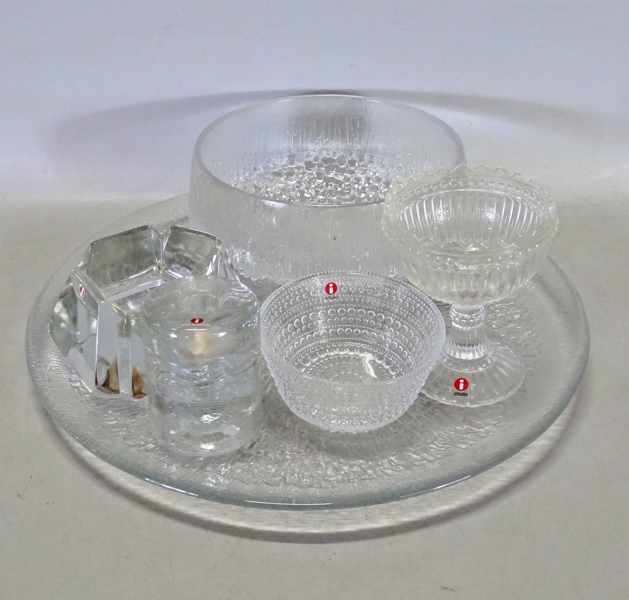Parti Finsk design, 6 delar, Iittala, Timo Sarpaneva, Oiva Toikka m. fl.