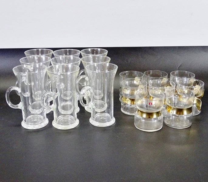 8+9 kaffeglas, Heikki Orvola och Jokma Vennola, Iittala samt Nuutajärvi, Finland