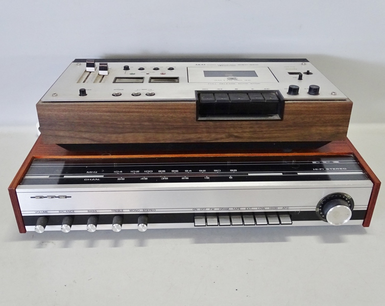 Receiver samt kassettdäck, Dux och Akai, DX 5785 och GXC-39D