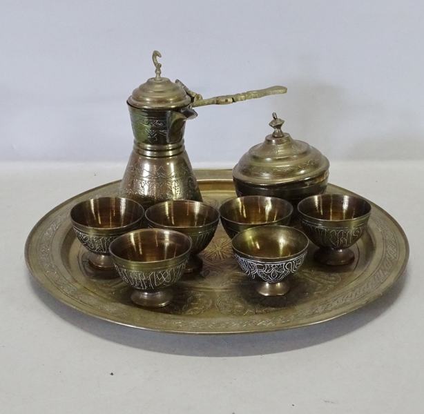 Te-/kaffeservis, mellanöstern, 1900-tal, 9 delar