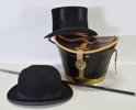 Stormhatt i hattask samt plommonstop och silverkrycka, 1900-talets första häft