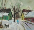 Oljemålning, vintermotiv, Hans Ripa