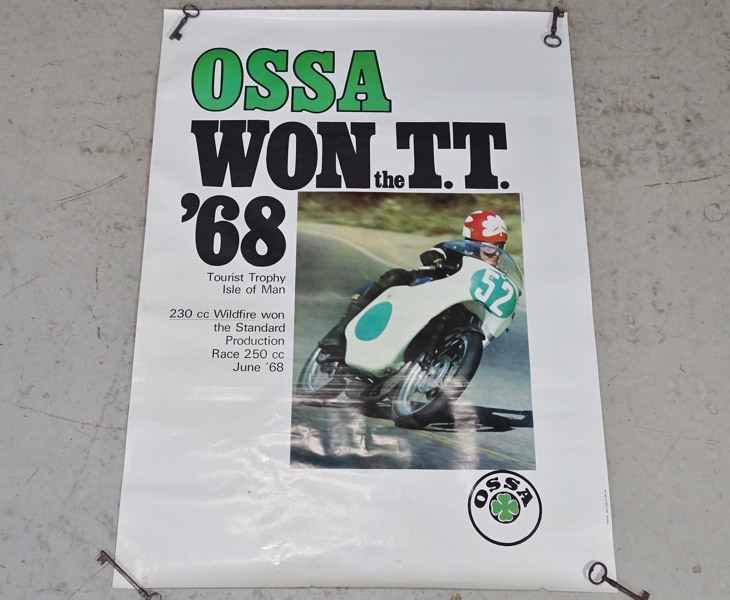 Affisch "Ossa WON the T.T. `68" USA