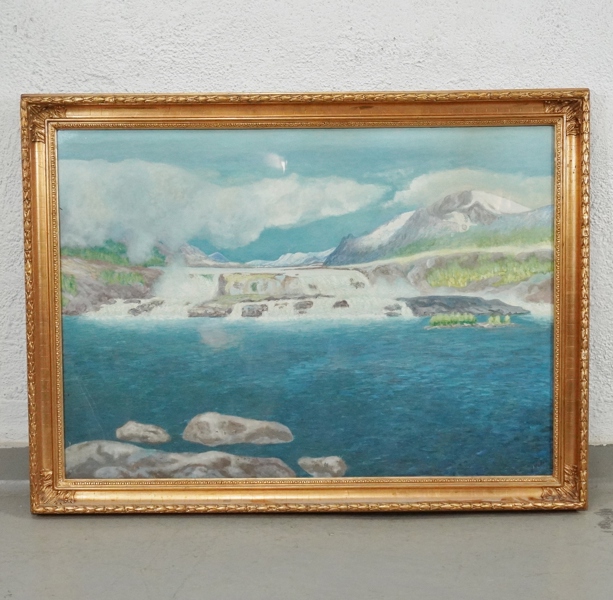Guldram med glas
