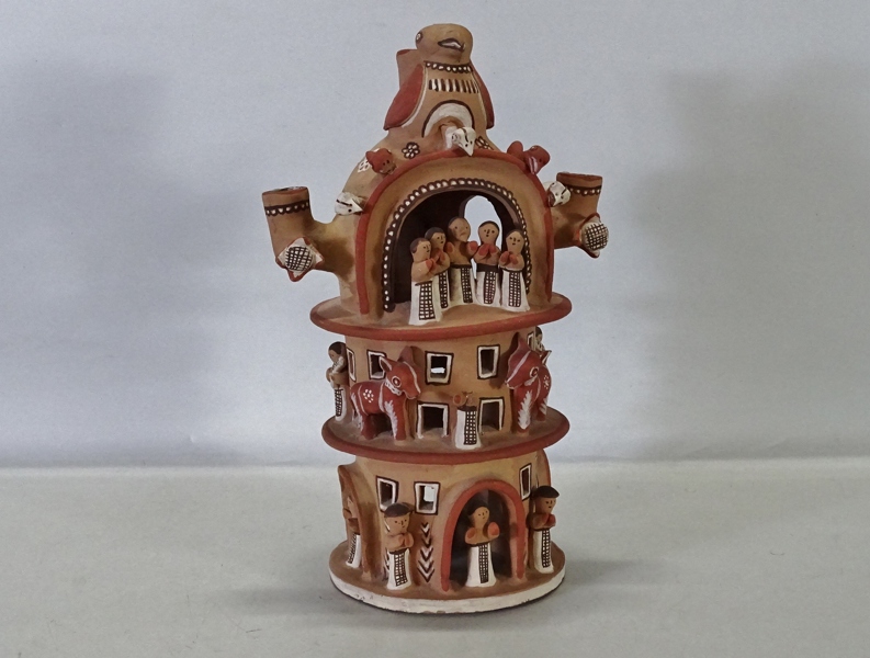 Skulptur/Ljusstake, Peru, keramik