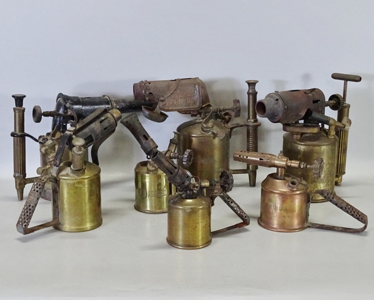 Samling blåslampor, 7 delar