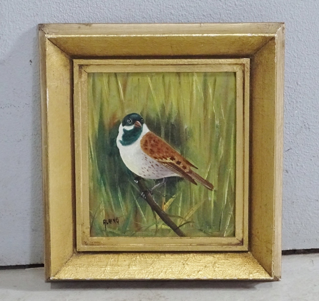 Oljemålning "fågel" signerad