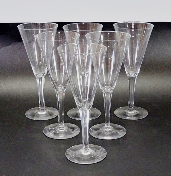 6 st champagneglas, kristall