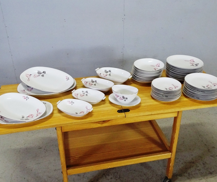 Matservis, blomdekor, 56 delar