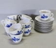 11 st. kaffekopp med fat "Echt Cobalt" Classic Romance, Svaneholm
