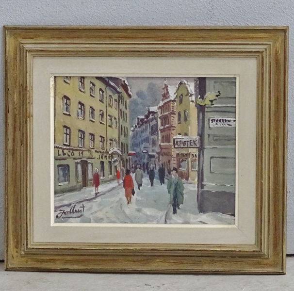 Oljemålning "Gamla Stan" Jalbert