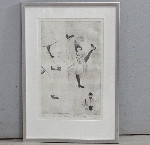 Etsning "Homage a Toulouse-Lautrec"