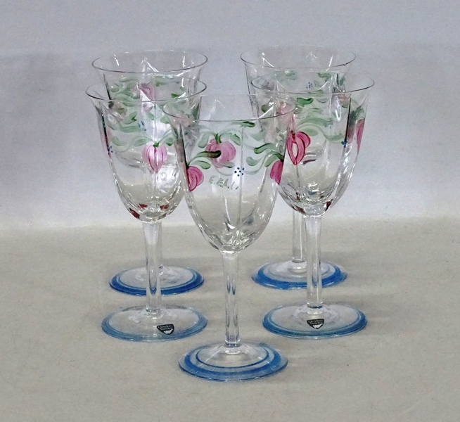 5 st vinglas, Eva Englund, Orrefors