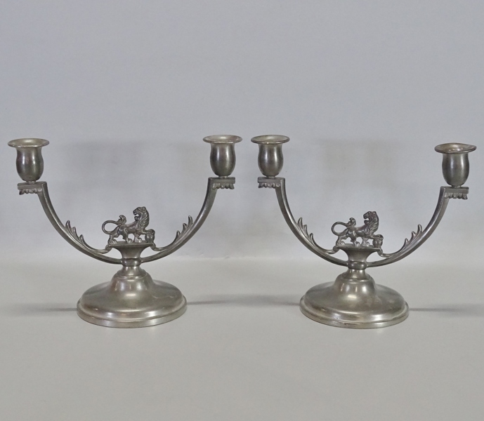 1 par ljusstakar "lejon" tenn