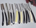 Samling äldre rakknivar, 13 st