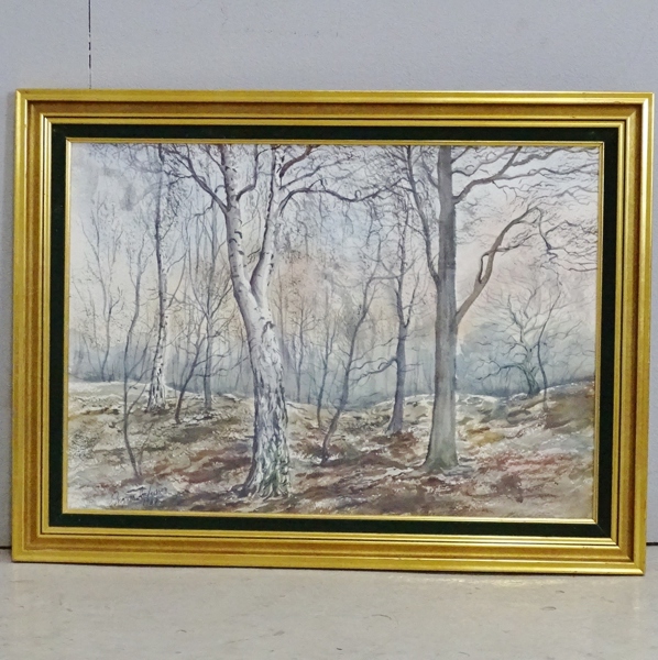 Akvarell, Ingvar Andersson, skogsmotiv