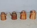 4 st. kopparkannor, 18/1900-tal
