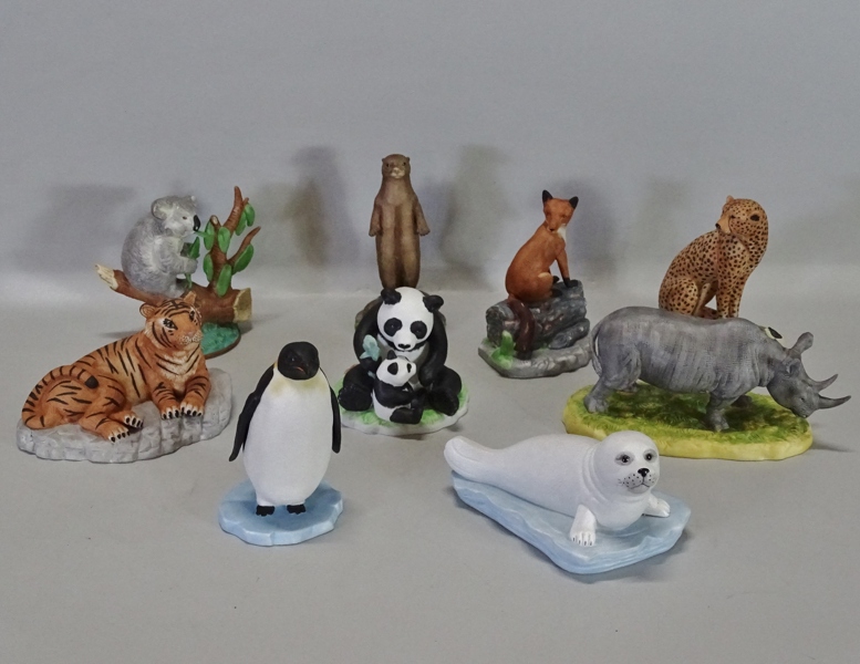 9 st. figuriner "Djur" Svenskt Glas