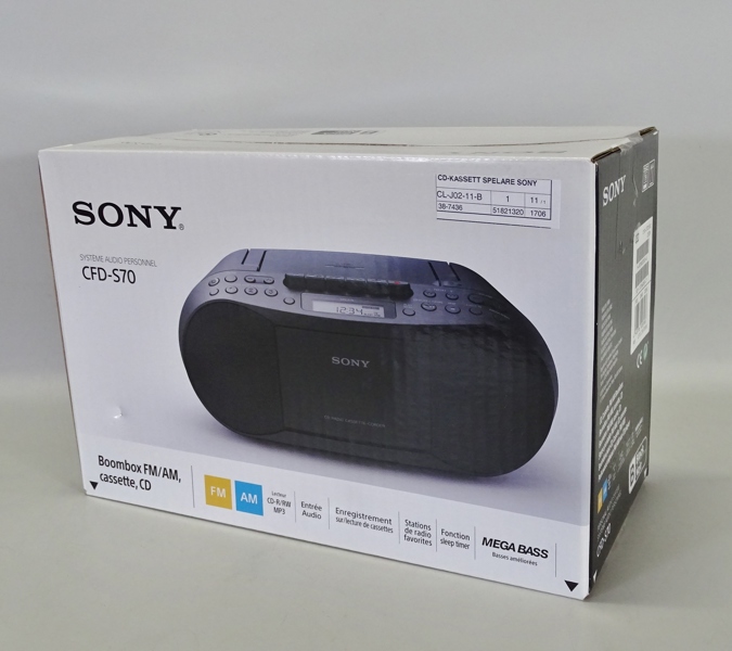 CD-/kassettspelare, Sony, Boombox CDF-S70