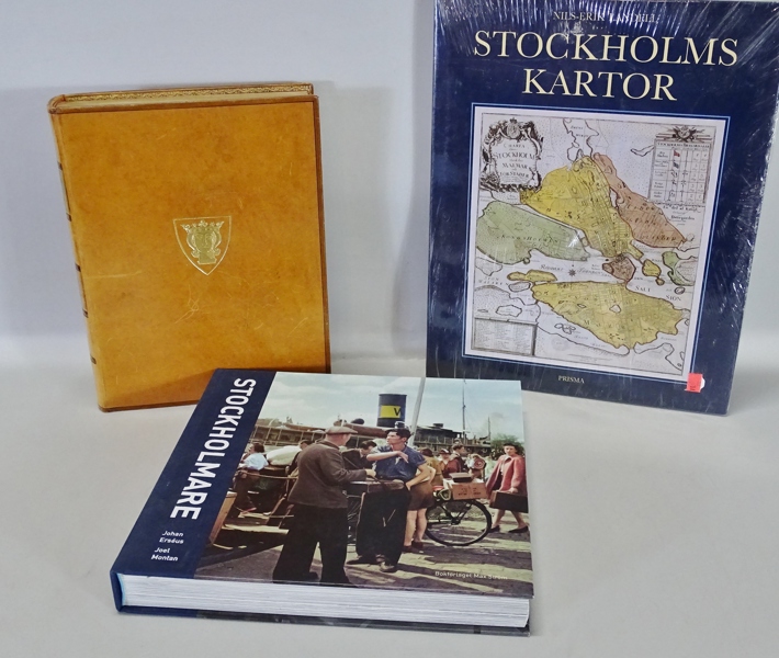 3 st. böcker "Stockholmiana" varierande ålder