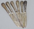 6 st. fruktknivar "Gammal Dansk" CGH, 1927, silver