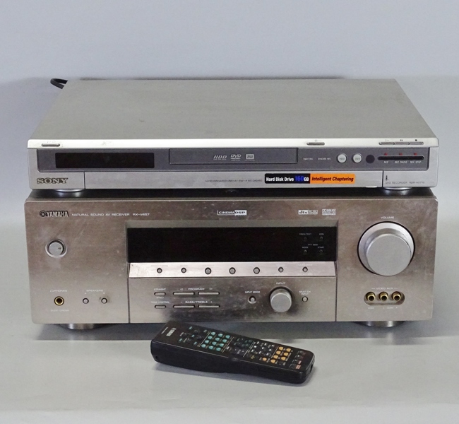 Receiver samt DVD-spelare, Yamaha och Sony, RX-V457 och RDR-HX710
