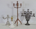 3 st. kandelabrar samt ljusstake, 1900-tal