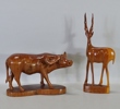 2 st. skulpturer "Vattenbuffel samt antilop" troligen Indien
