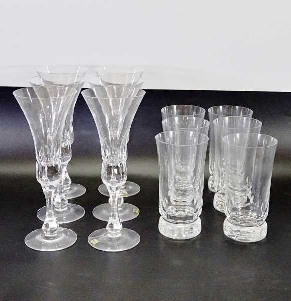 6 +6 st. champagne- samt highballglas  "Prince" Göran Wärff, Kosta Boda