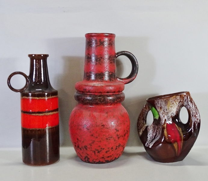 3 st. vaser, 1900-talets mitt, Västtyskland