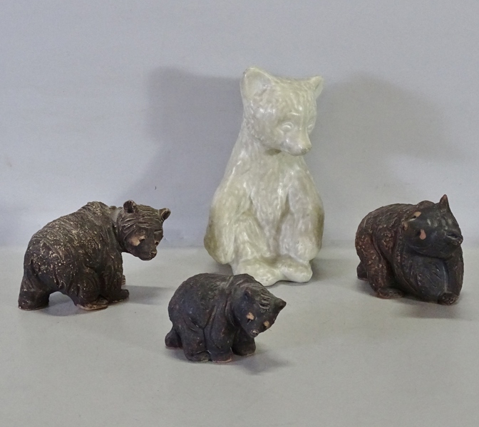 4 st. figuriner "Björnar" Upsala-Ekeby och Tilgmans, 1900-tal