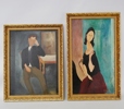 2 st oljemålningar, oidentifierad konstnär