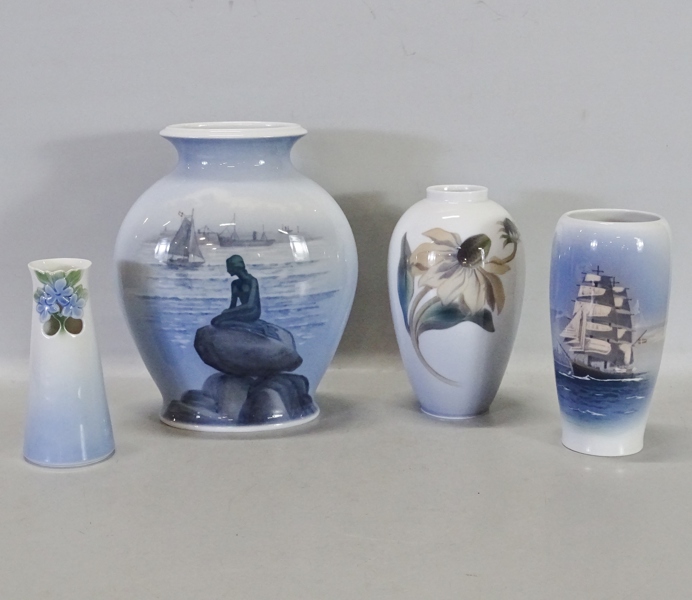 4 st. vaser, Royal Copenhagen samt Bing & Gröndal, Danmark, 1900-talets andra hälft