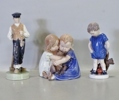 6 st. figuriner "Barn samt Den lilla sjöjungfrun" Royal Copenhagen, Danmark, 1900-talets andra hälft