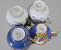 Diverse; cremekoppar, figurin samt mockakoppar