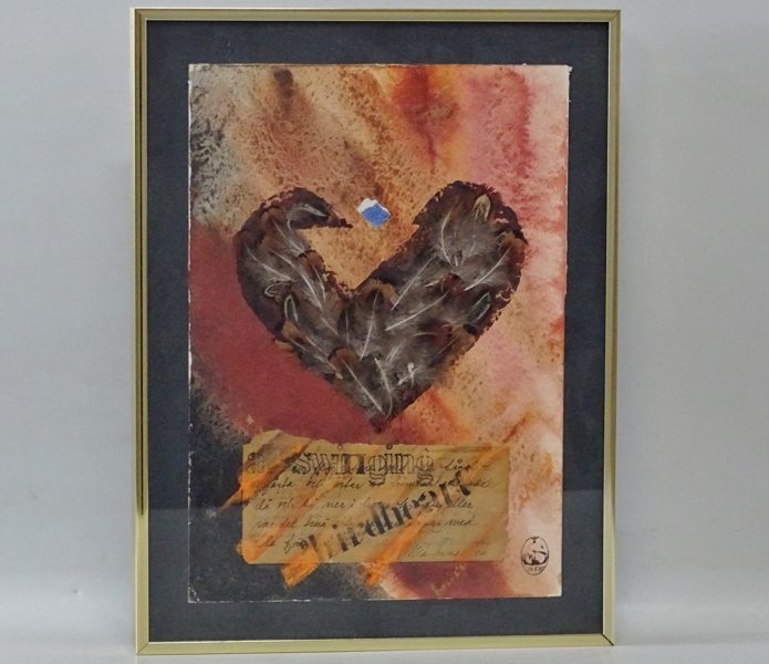 Blandteknik "a swinging birdheart" Mia Sandberg