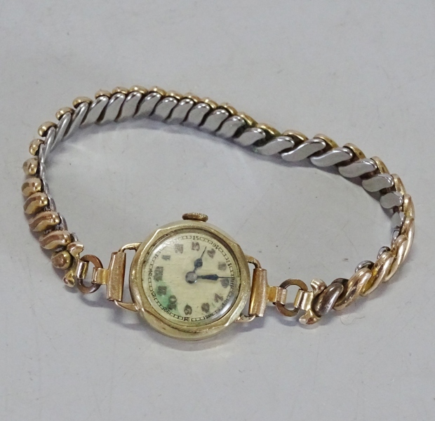 Damarmbandsur, guld 14K, oidentifierat fabrikat, Troligen USA
