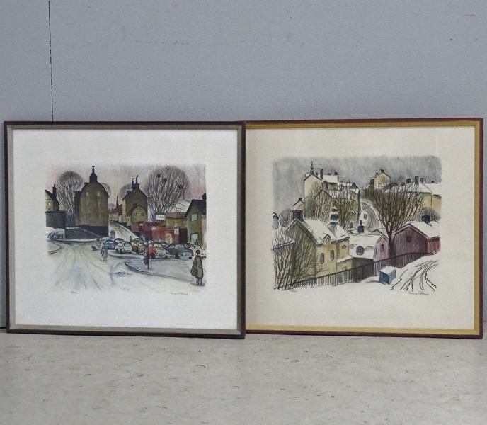 2 st. litografier, Gunnar Stålbrand