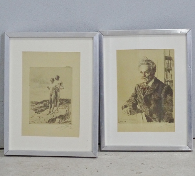 2 st. tryck efter Anders Zorn