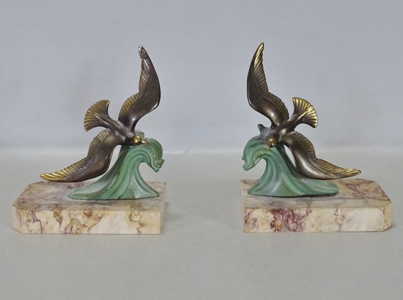 1 par bokstöd "Fåglar" Frankrike, 1900-tal