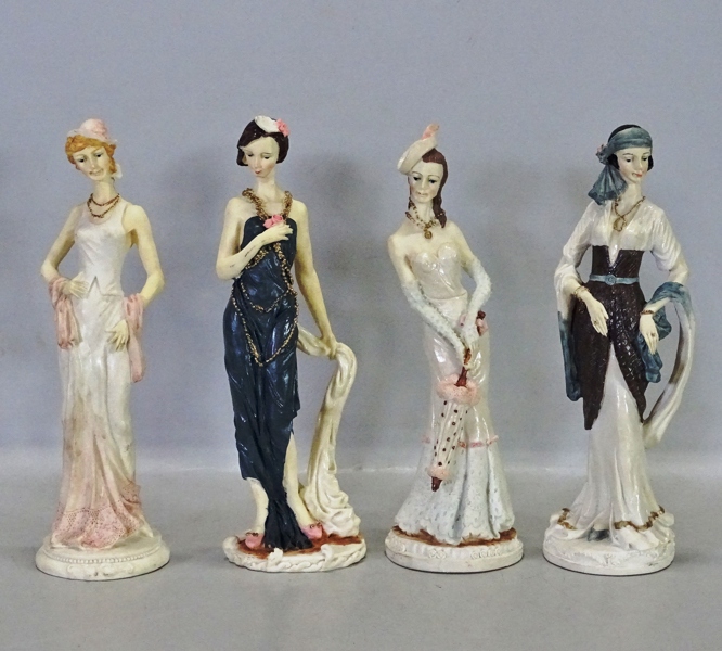 4 st. figuriner "Damer från 1920/30-talet", 1900-talets senare del