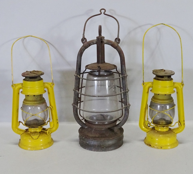 3 st. stormlyktor, 1900-tal