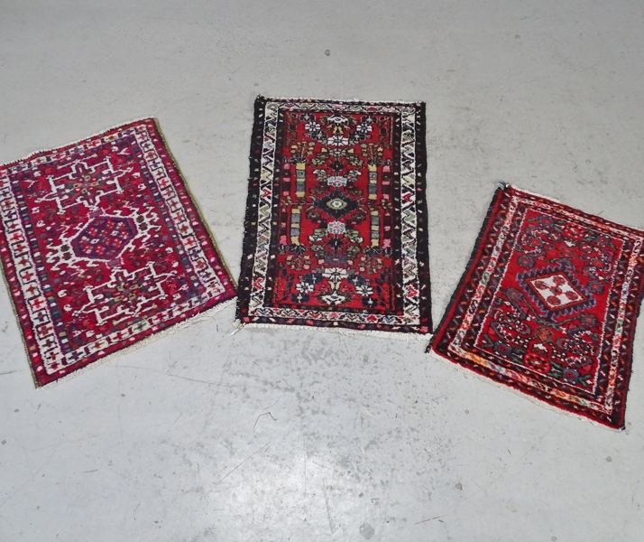3 st. handknutna mattor, orientaliska