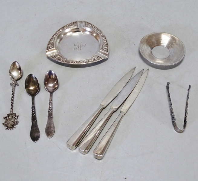 9 delar udda silverföremål