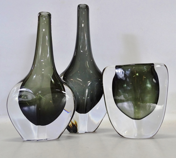 3 st. vaser "Sommmerso" Nils Landberg, Orrefors