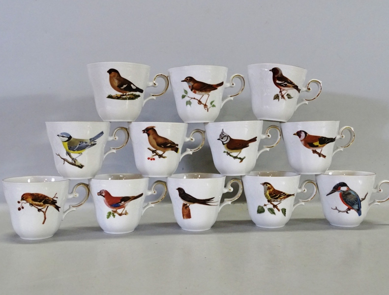 Kaffeservis, "Svenska fåglar" Fyrklövern