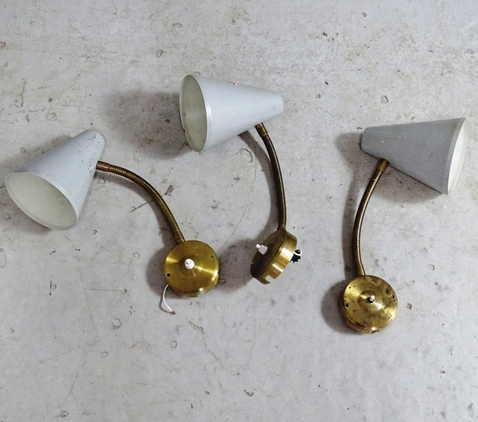 3 st. vägglampor, Boréns Borås, Sverige, 1900-talets mitt